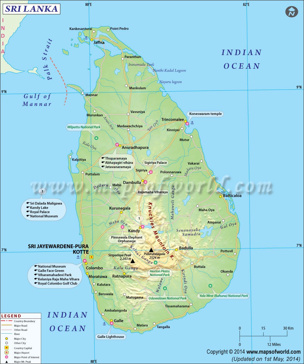 Sri Lanka Road Map Free