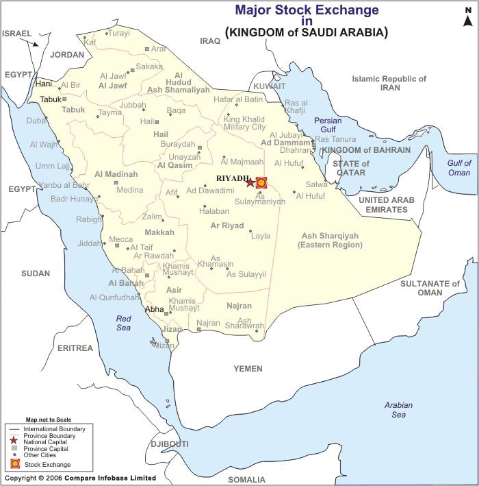 maps of saudi arabia. Saudi-Arabia Stock Exchange