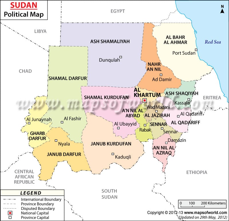 political map of belarus. Sudan Political Map