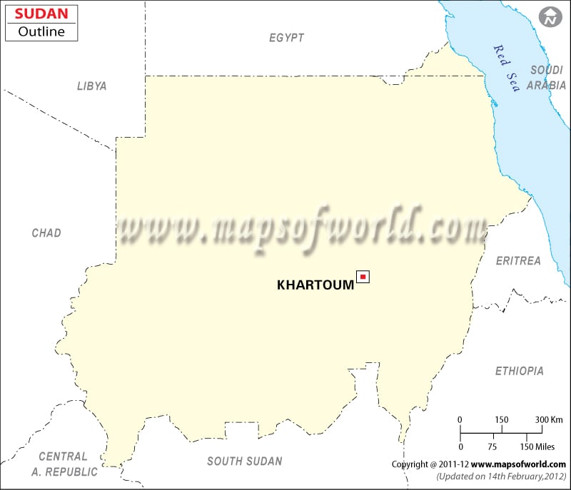 outline map of australia with states. Outline/Blank Map of Sudan