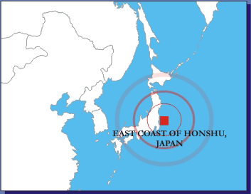 Honshu Earthquake map
