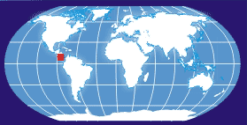 Panama-costa Rica Border Region in World Map