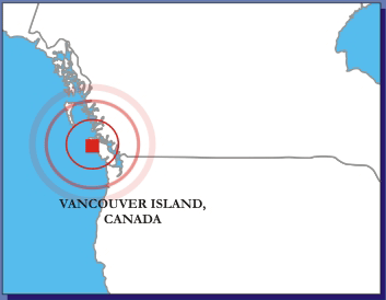 Vancouver Island, Canada Earthquake Map