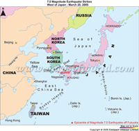 Japan Earthquake map