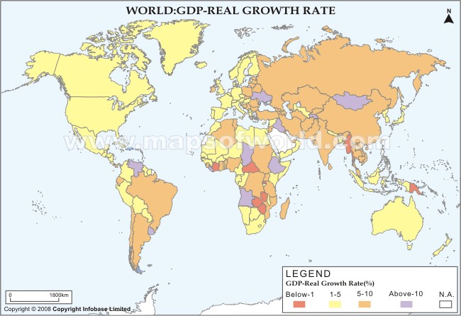 World GDP Real Growth Rate Map