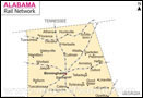 Alabama Railway Network Map