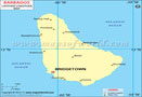 Barbados Lat Long Map