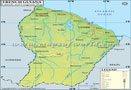 French Guiana Lat Long Map