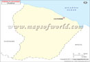 French Guiana Outline Map