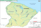French Guiana River Map