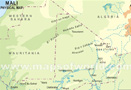 Physical Map of Mali