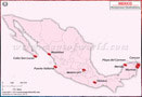 Honeymoon Destinations on Mexico Map