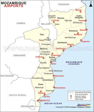 Mozambique Airports Map
