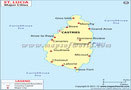 Saint Lucia Cities Map