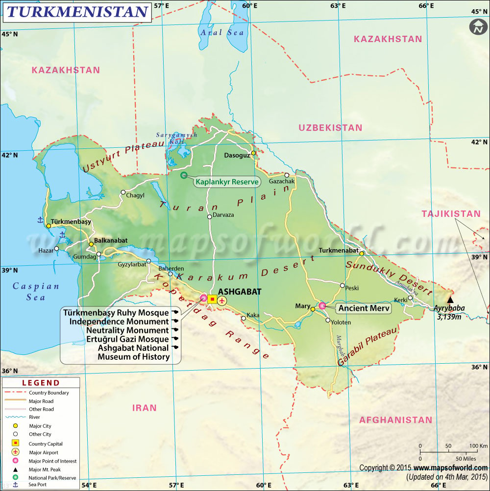 خرائط واعلام تركمنستان 2012 -Maps and flags of Turkmenistan 2012