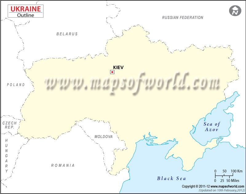 Outline Map of Ukraine. Disclaimer : All efforts have been made to make this 