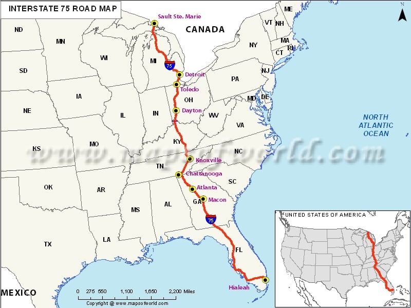us interstate 75 map