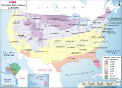 USA Temprature Map - January Month