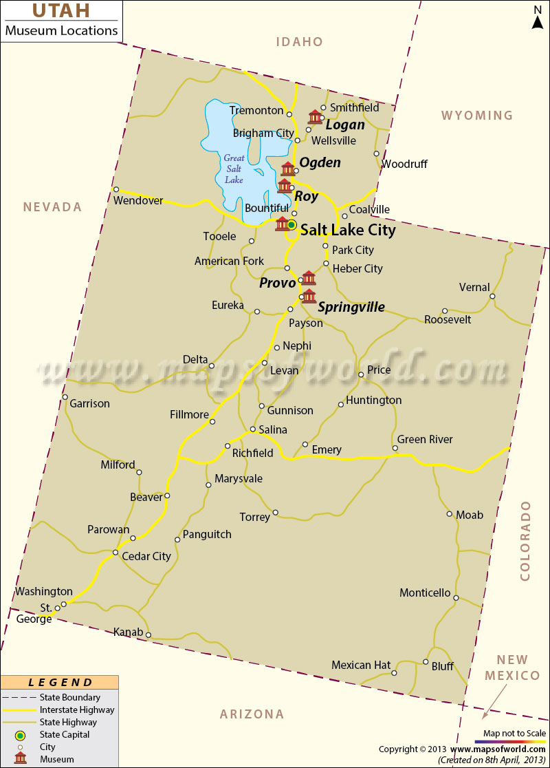map of utah. The Utah Museums Map clearly