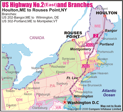 US Highway No.2 - Houlton, ME to Rouses Point, NY