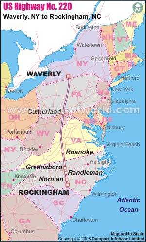 US Highway No.220-Waverly, NY to Rockingham, NC