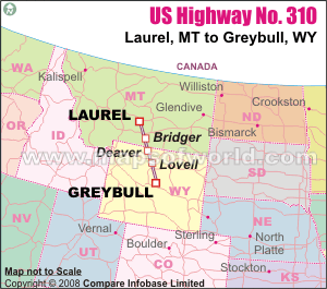 US Highway No.310-Laurel, MT to Greybull, WY