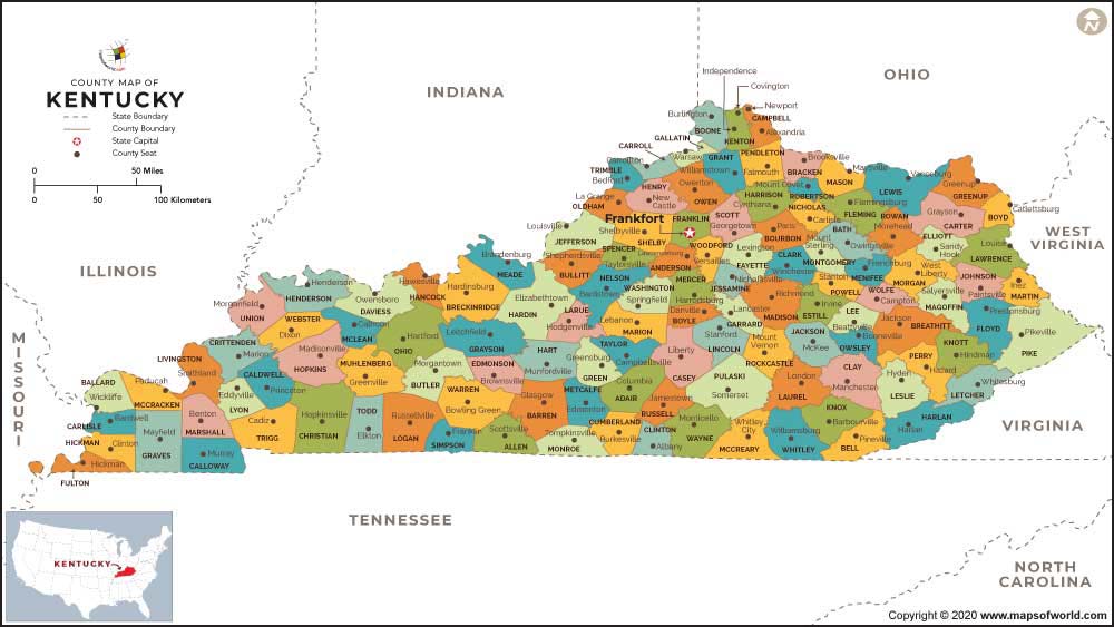 Map Of Kentucky Counties