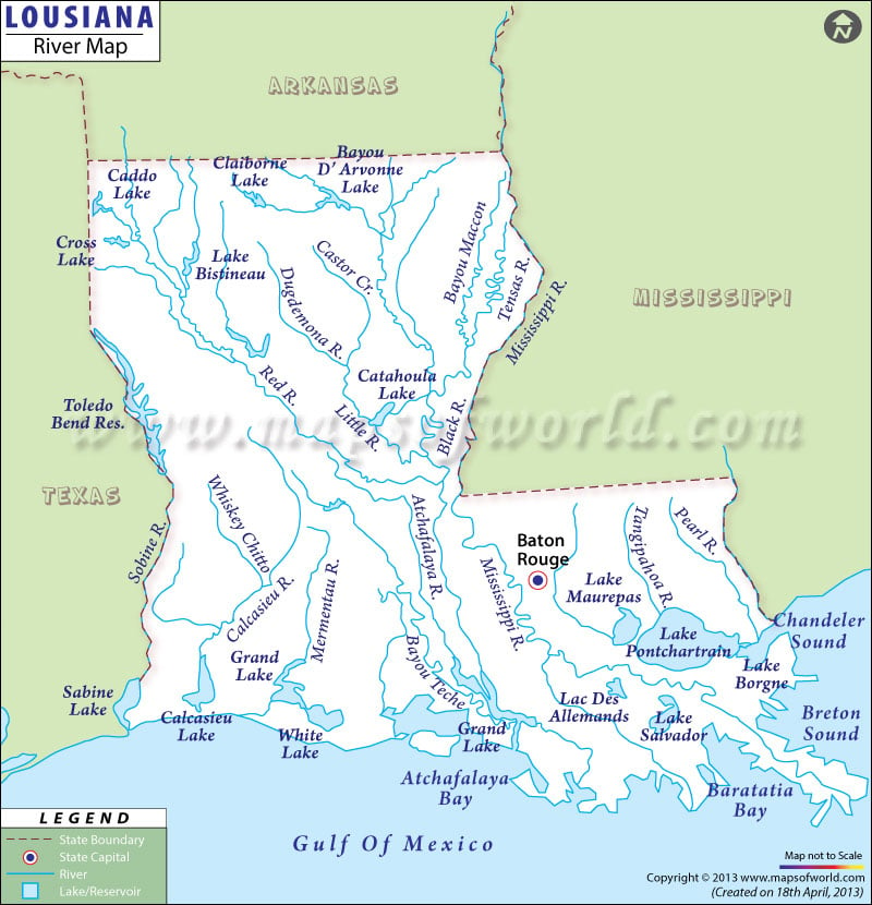 Louisiana River Map