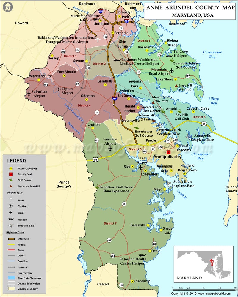 anne arundel county map