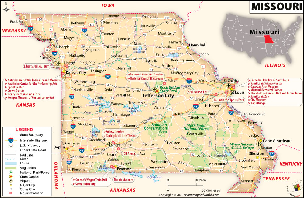 Missouri Map | Map of Missouri (MO)
