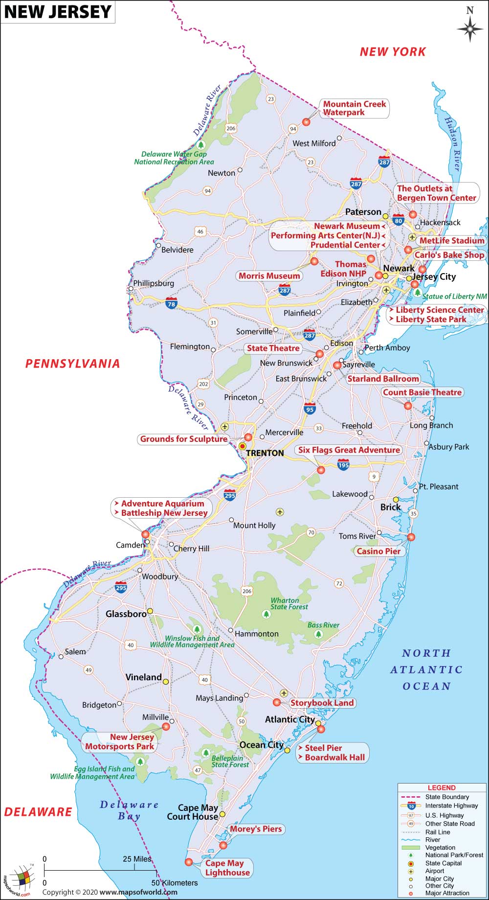 map of new jersey state. New Jersey State Map