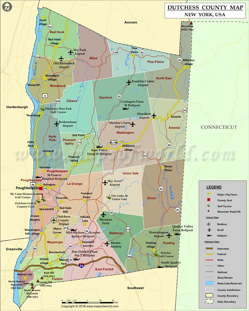 Dutchess County Map Map of Dutchess County New York