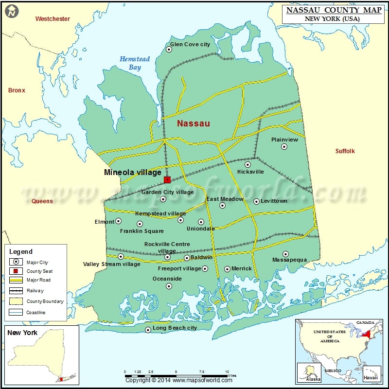 Nassau County Map, Map of Nassau County NY