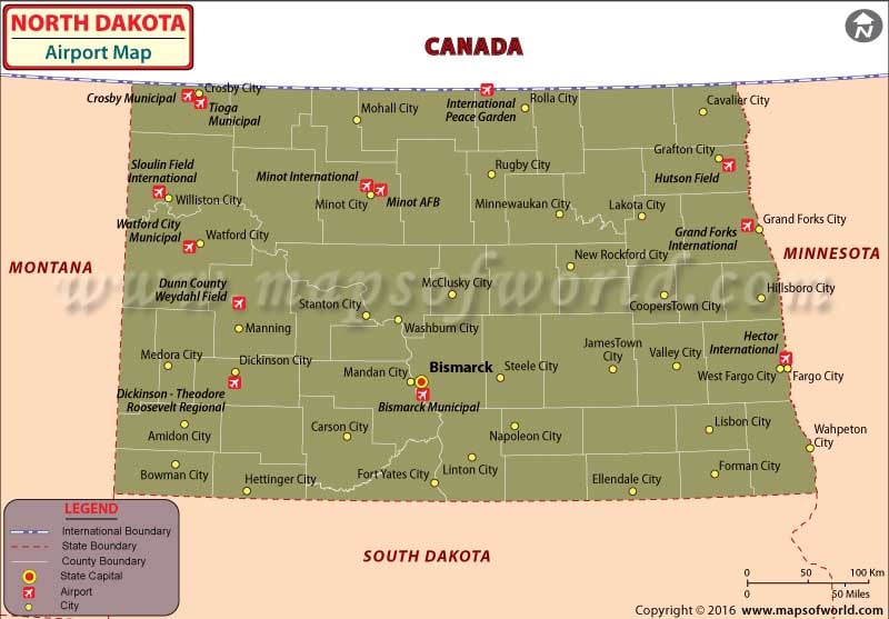 North Dakota  on North Dakota Airports  North Dakota Airports Map