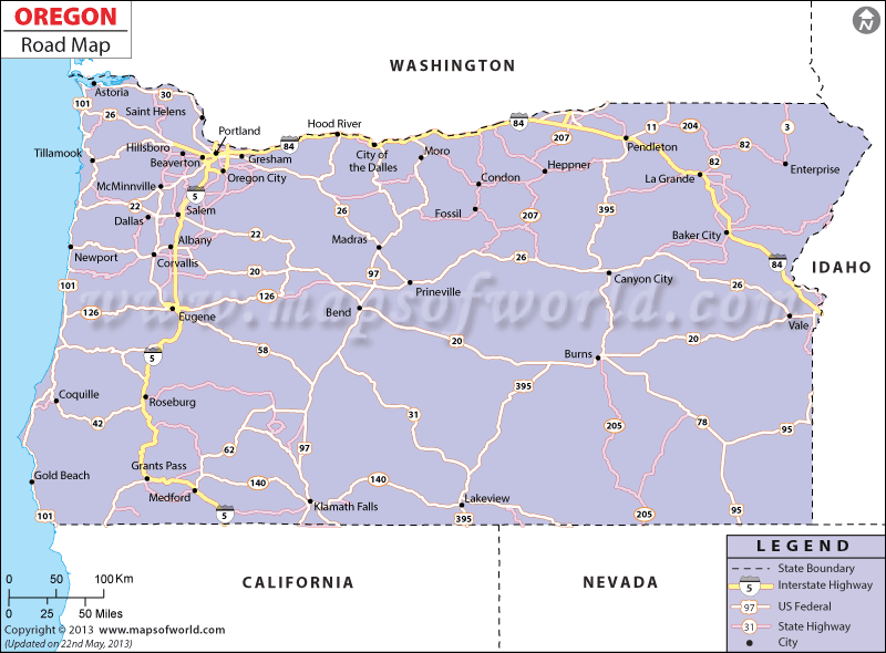 Usa Map Oregon