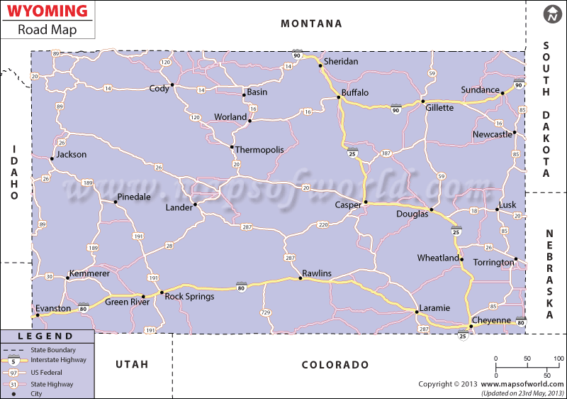wyoming cities and towns map