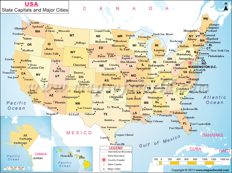 United States Map And Cities
