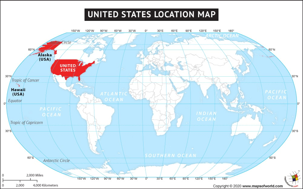 Where are the territories of the U.S. on a world map?