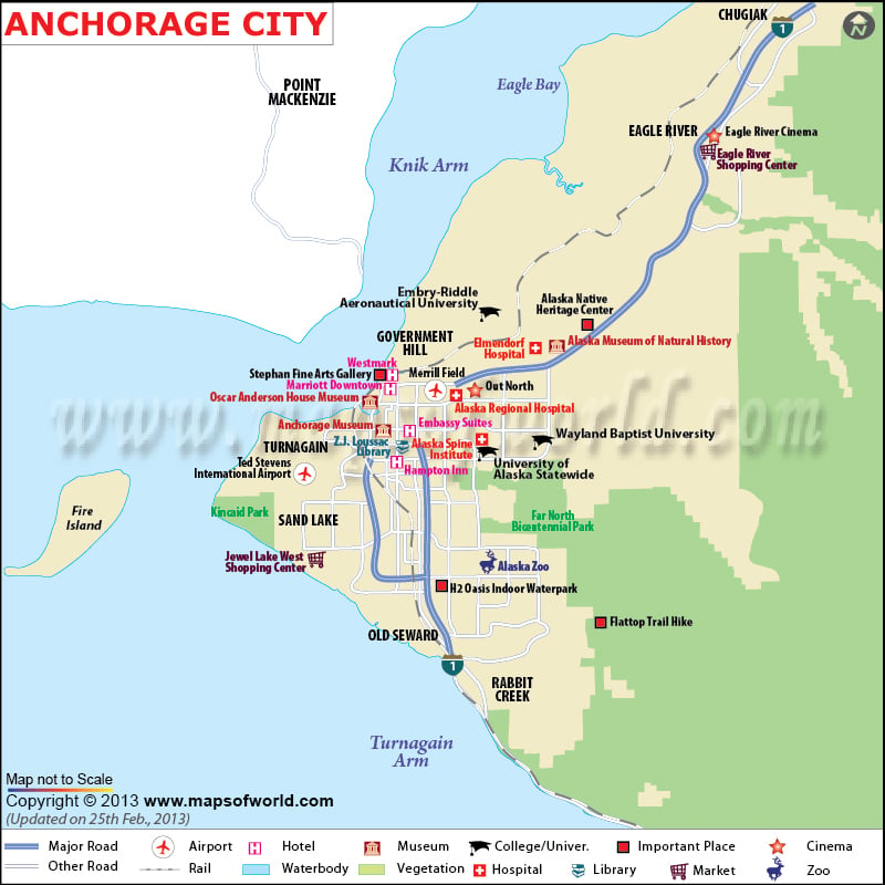 Anchorage Map | Map of Anchorage City, Alaska