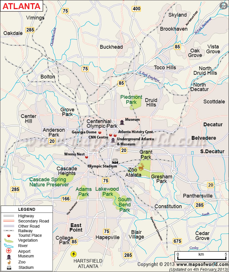Map Of Towns Around Atlanta Ga 