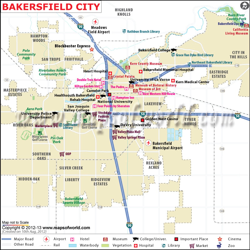 Bakersfield Map | City Map of Bakersfield