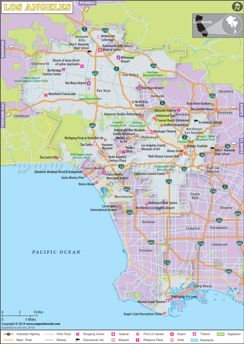 LA Map | City Map of Los Angeles (LA)