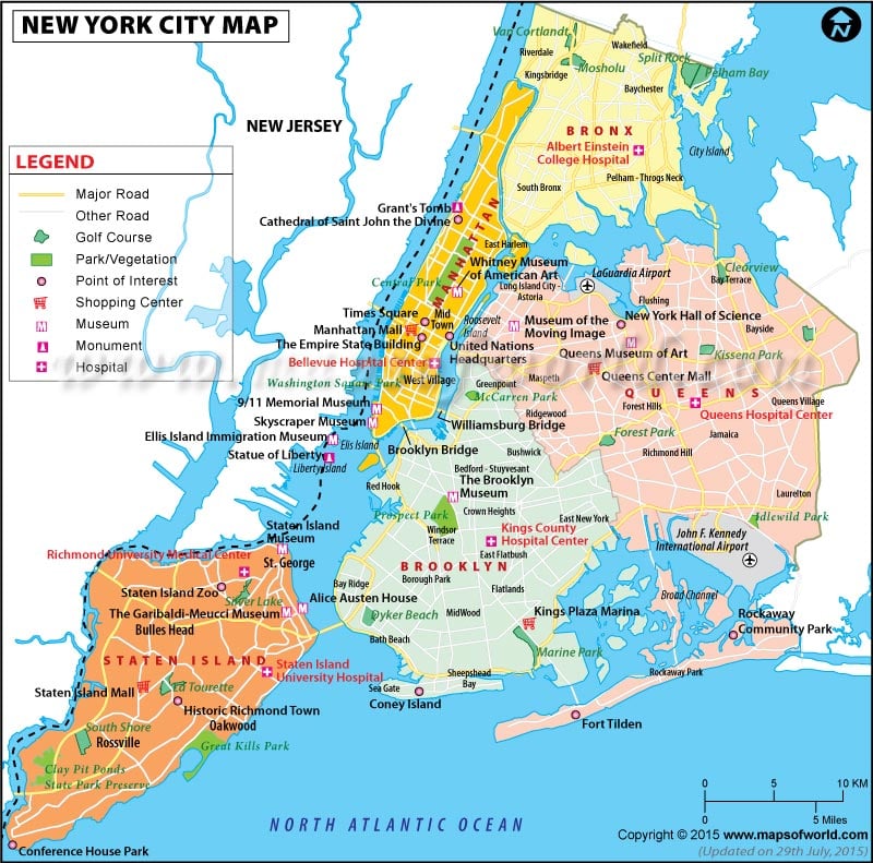 new york map city. New York City Map