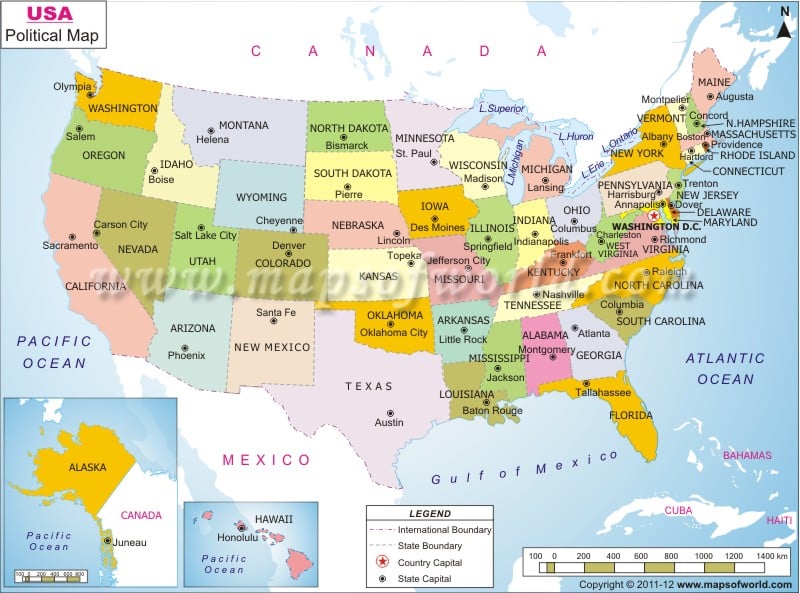 38th Parallel Map United States Usa Map Political