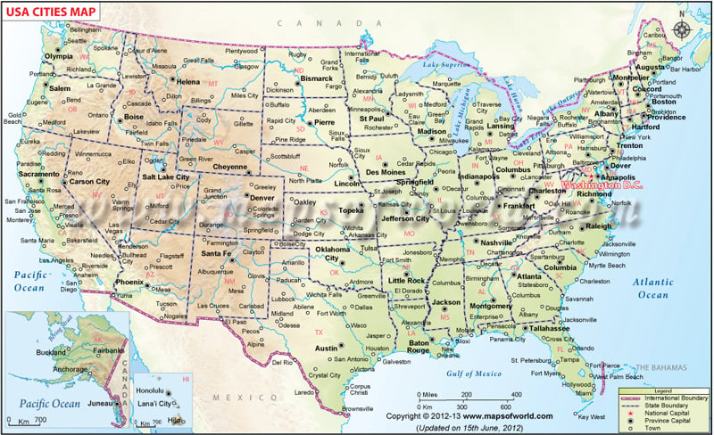 Map Usa Cities Towns USA Cities Map