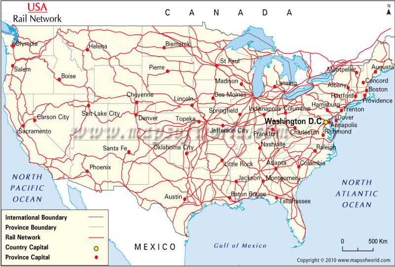 USA Rail Map | US Rail Routes Map