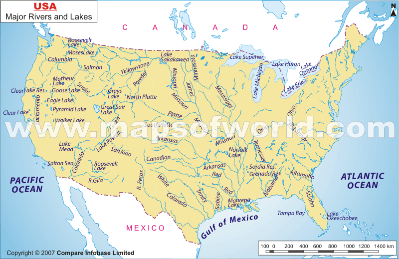 Usa Map With Rivers