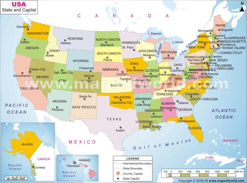 Usa Map Capitals