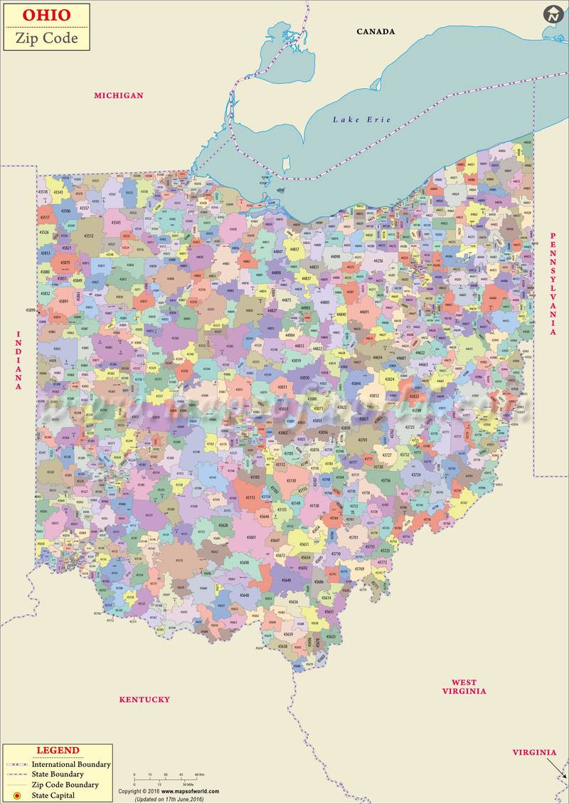 map of ohio state. Ohio Zip Code Map