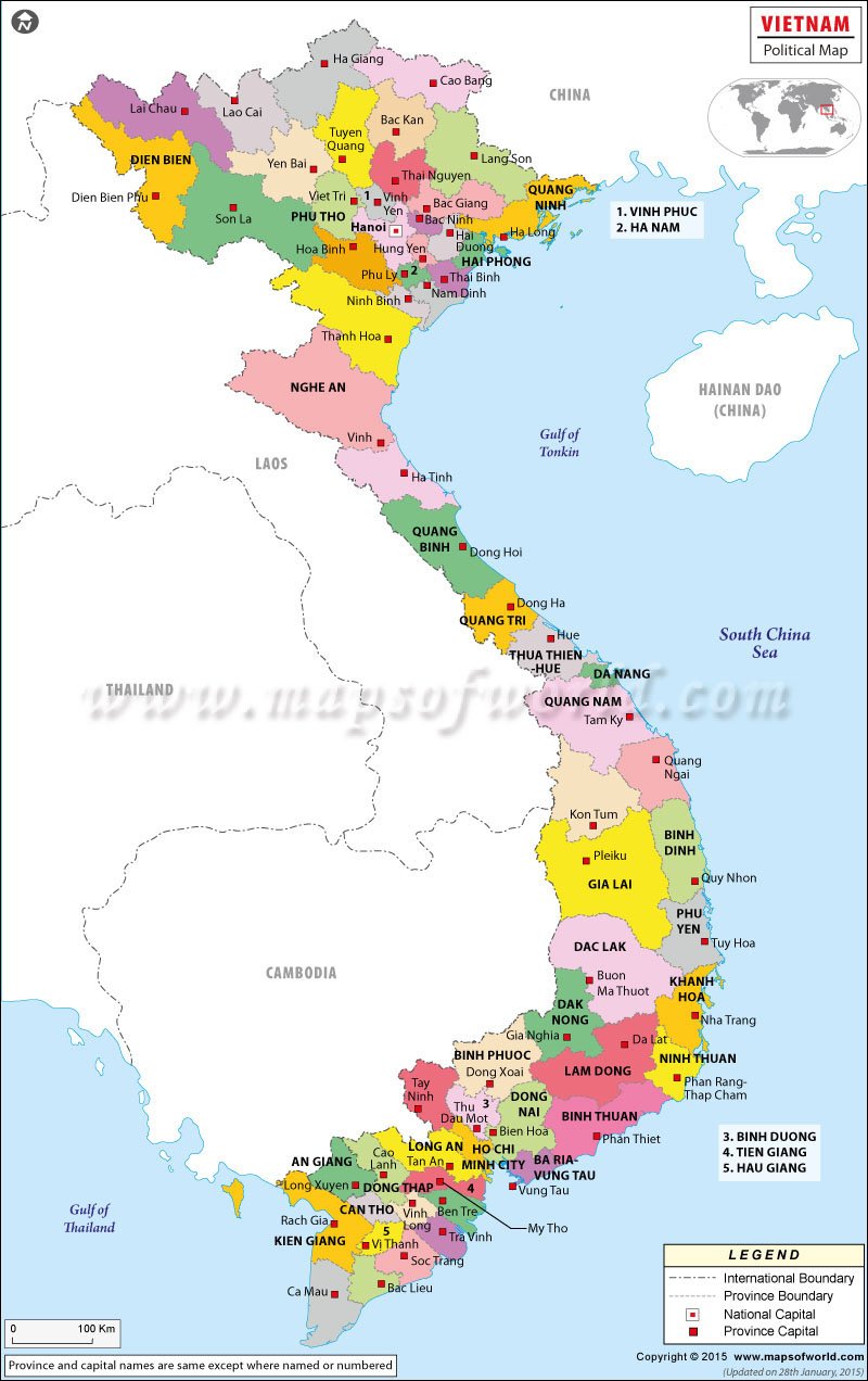 vietnam maps stamp